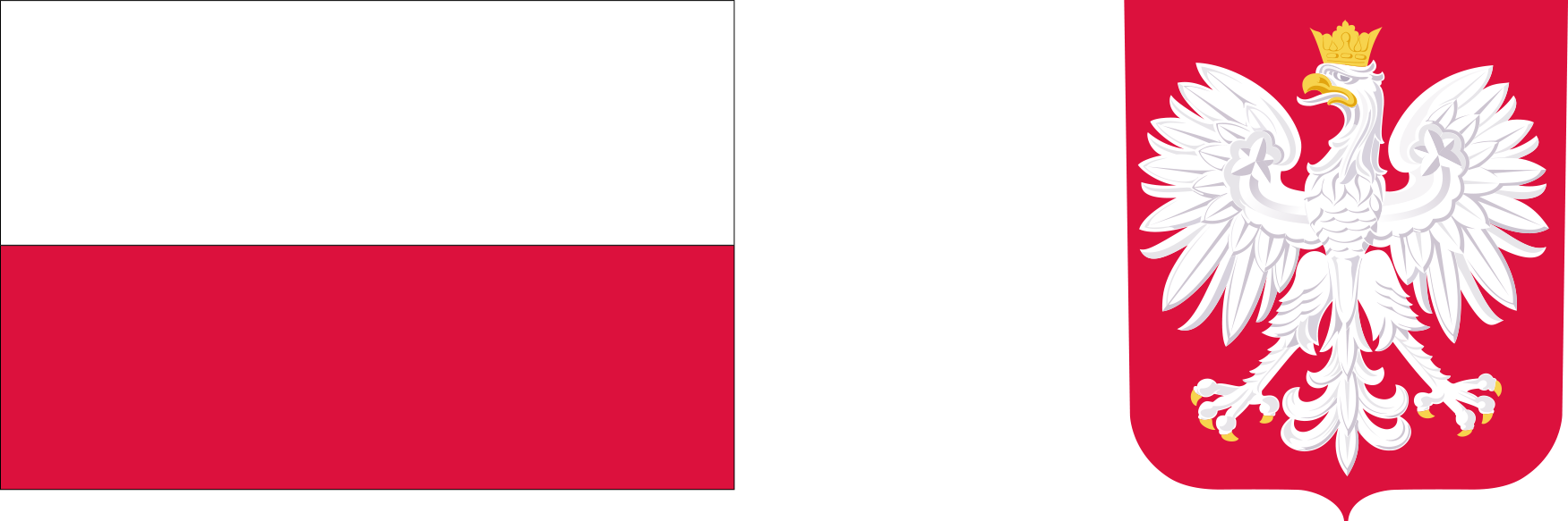 Grafika przedstawia flagę Polski i godło państwowe – biało-czerwoną flagę oraz orła białego w koronie na czerwonym tle.