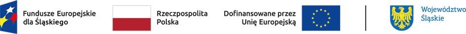 Na banerze widoczne są flagi: flaga Unii Europejskiej &ndash; niebieskie tło z okręgiem 12 ż&oacute;łtych gwiazd; flaga Polski &ndash; dwa poziome pasy, biały u g&oacute;ry i czerwony u dołu; flaga Wojew&oacute;dztwa Śląskiego &ndash; ż&oacute;łto-niebieska z herbem przedstawiającym czarnego orła ze złotymi elementami.