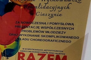 dyplom grupy tanecznej " RESPECT"  ZPSWR w Cieszynie