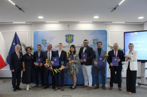 Laureaci nagród sportowych Powiatu Cieszyńskiego.