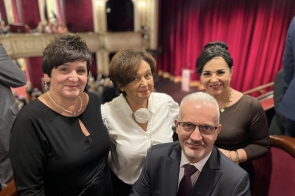 Danuta Łabaj przewodnicząca Komisji Edukacji Janina Żagan Starosta Cieszyński Lilla Salachna Brzoza wiceprzewodnicząca komisji edukacji i Mieczysław Szczurek Wicestarosta