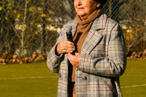 Pasowanie klas wojskowych uroczystości - Janina Żagan Starosta Cieszyński