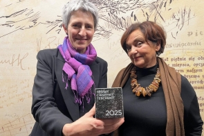 Irena French z Cieszynitem i Janina Żagan Starosta Cieszyński