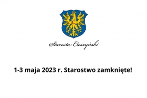 1-3 maja 2023 r. Starostwo zamknięte!  - zdjęcie wyróżniające 