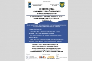 Zaproszenie dla Seniorów  do udziału w III Konferencji "Jak dbać o zdrowie w wieku dojrzałym"