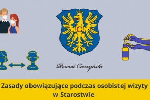 Takie zasady obowiązują  podczas osobistej wizyty w Starostwie! 