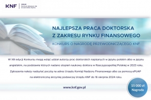 XIII edycja Konkursu o Nagrodę Przewodniczącego KNF - grafika informacyjna