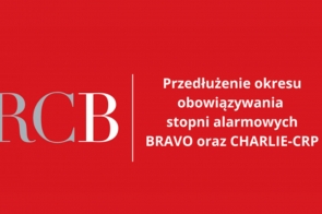 Przedłużenie obowiązywania stopni alarmowych BRAVO oraz CHARLIE-CRP – do 31 sierpnia 