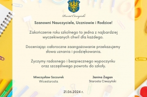 Życzenia na zakończenie roku szkolnego 2023/2024