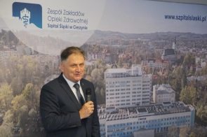 Na zdjęciu Dyrektor Szpitala Śląskiego w Cieszynie Czesław Płygawko 