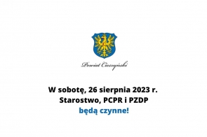  W sobotę, 26 sierpnia 2023 r. Starostwo będzie czynne! - zdjęcie wyróżniające