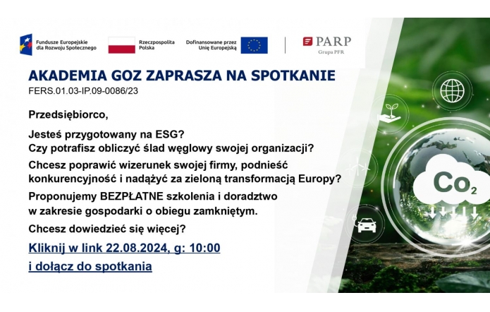 Akademia GOZ zaprasza do udziału w BEZPŁATNYCH szkoleniach i doradztwie