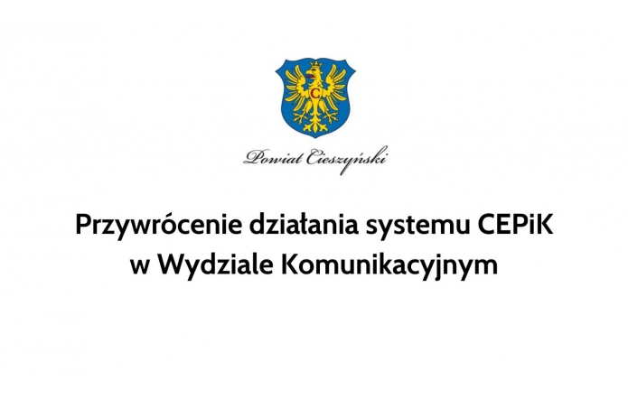 Przywrócenie działania systemu CEPiK w Wydziale Komunikacyjnym