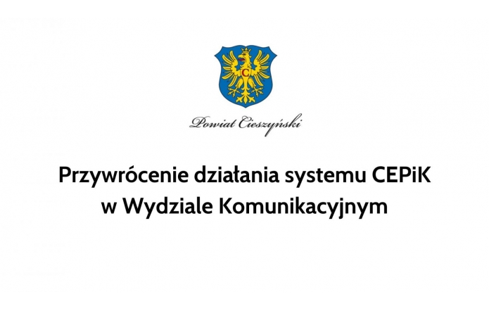 Przywrócenie działania systemu CEPiK w Wydziale Komunikacyjnym