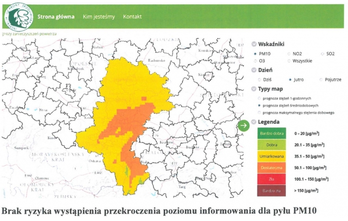 Postanowienie o przekroczeniu poziomu alarmowego i ryzyku wystąpienia przekroczenia poziomu alarmowego dla pyłu zawieszonego