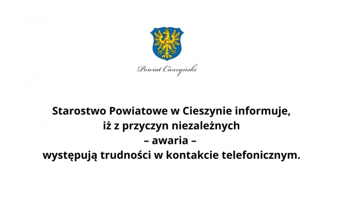 ograniczenia w obsłudze klientów starostwa. Awaria sieci energetycznej.