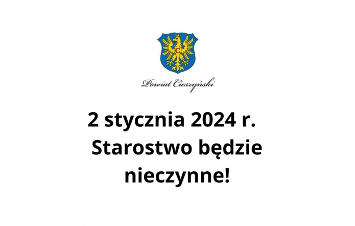 2 stycznia 2024 r. będzie nieczynne - obrazek wyróżniający 