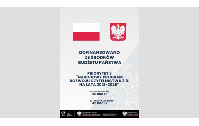 Narodowy Program Rozwoju Czytelnictwa 2.0. na lata 2021-2025 - kwota finansowania