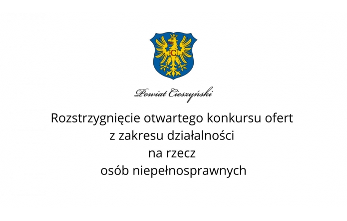 Rozstrzygnięcie otwartego konkursu ofert z zakresu działalności na rzecz osób niepełnosprawnych 