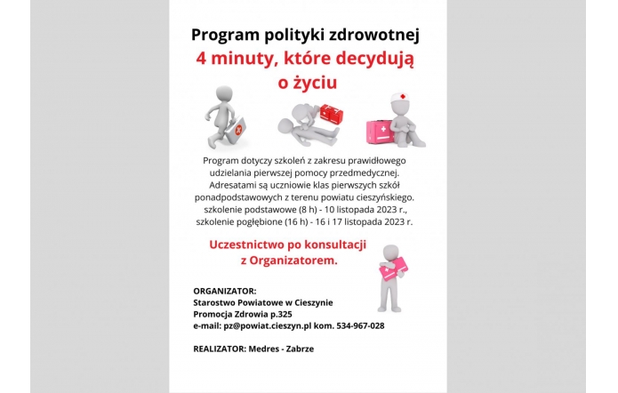 Program polityki zdrowotnej "4 minuty, które decydują o życiu" - Plakat