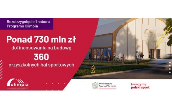 Ogłoszenie wyników pierwszego naboru do Programu budowy przyszkolnych hal OLIMPIA