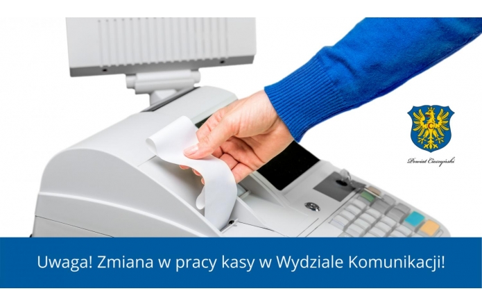 Uwaga! Zmiana w pracy kasy w Wydziale Komunikacji! 