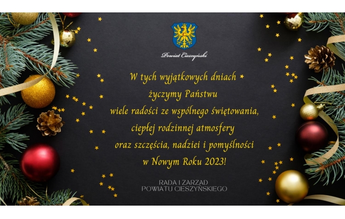Życzenia Bożonarodzeniowe od Rady i Zarządu Powiatu Cieszyńskiego