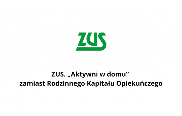  Logo ZUS w zielonym kolorze na białym tle, poniżej widnieje tekst: „ZUS. 