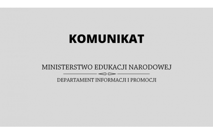 Komunikat Ministerstwa Edukacji Narodowej o zawieszeniu zajęć w szkołach