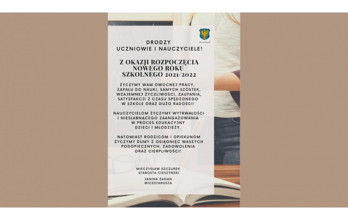 Życzenia z okazji rozpoczęcia nowego roku szkolnego 2021/2022 